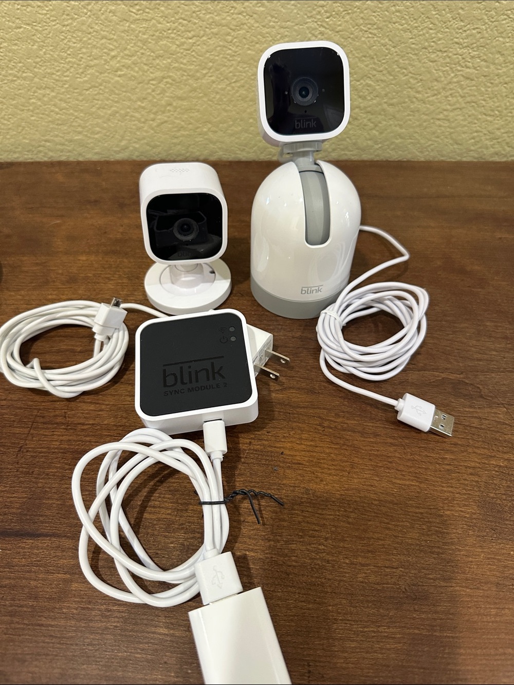 Blink White Home Security Camera System - 2-Camera Kit w/sync module